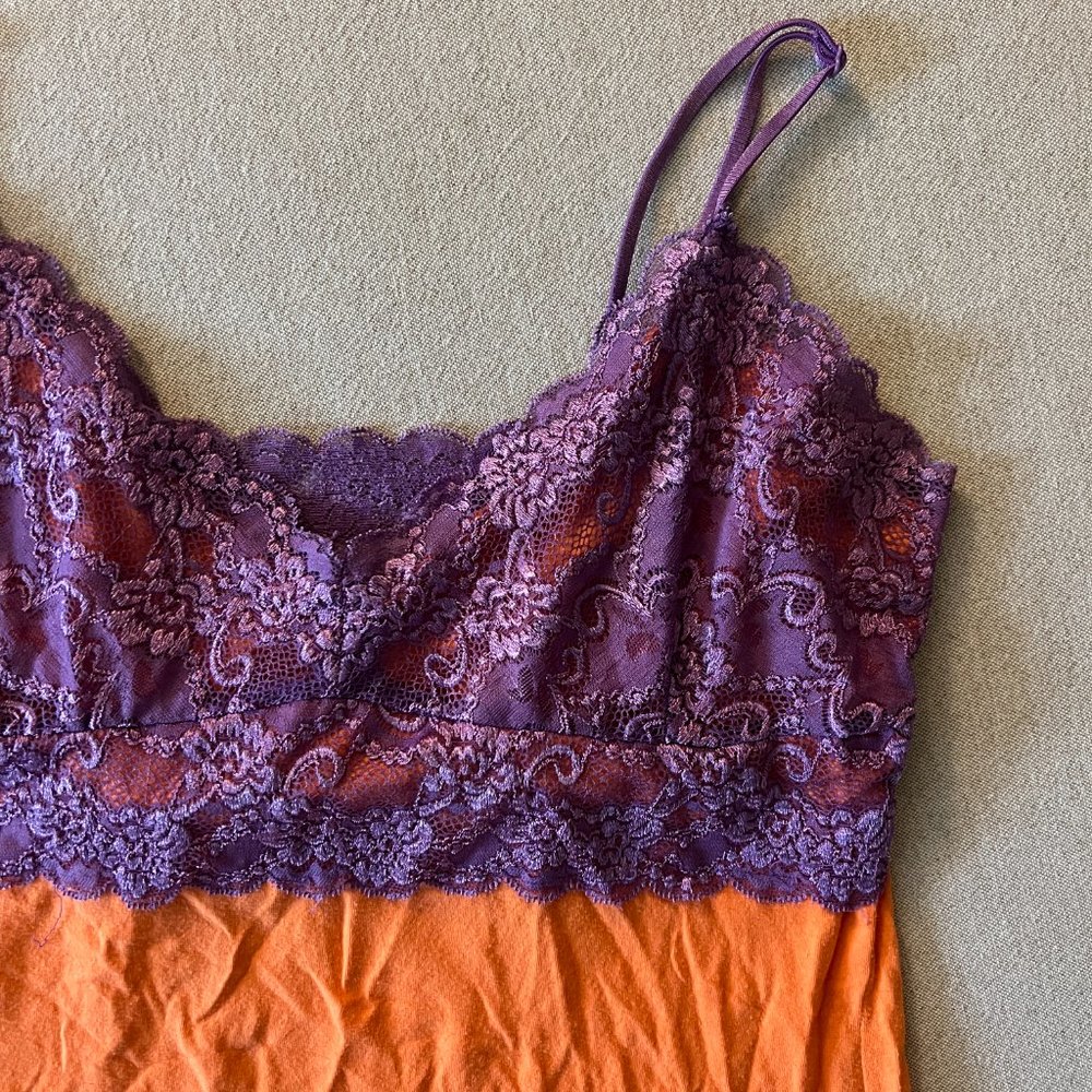VS Moda International Women's Orange & Purple Lacey Tank Sz M EUC - Picture 9 of 9